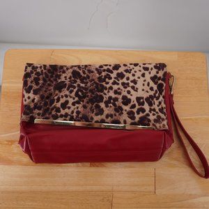 Charming Charlie Red and Leopard Crossbody Bag